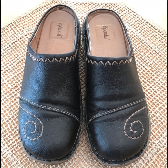 Sandales à Enfiler Bjorndal Miley - Cuir Noir, Talon Moyen, Taille US 7, Excellent état